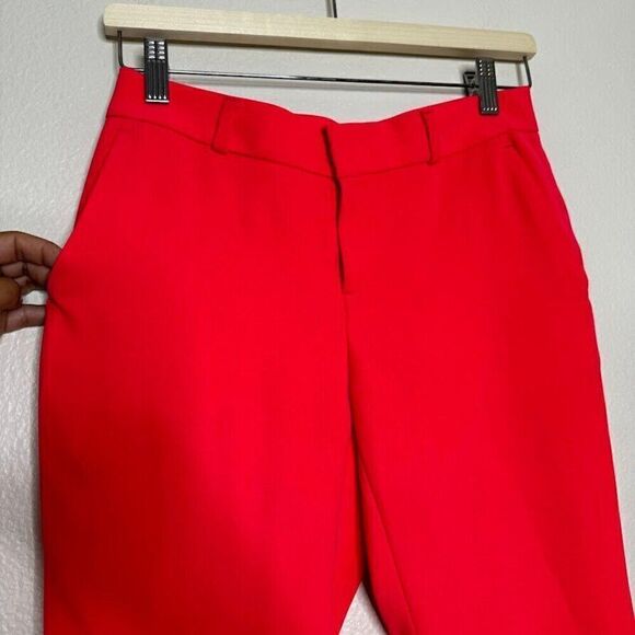 Banana Republic Avery Pants Hot Pink Mid-Rise Trouser Casual Career Sz 00 Petite - Picture 3 of 13